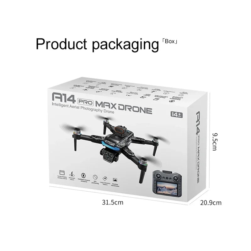 Xiaomi A14 ProMax Drone, Brushless Motor, 8K HD, Three Cameras, GPS, Optical Flow, Obstacle Avoidance, Foldable Quadcopter Drone Toy