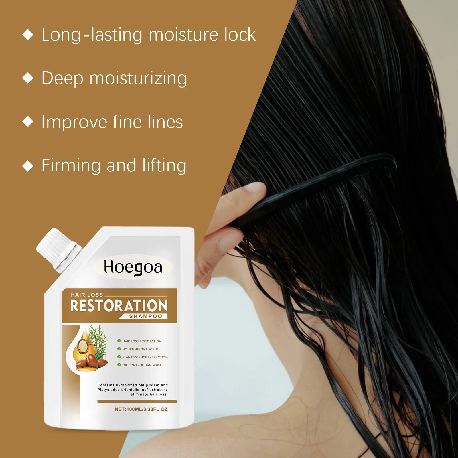 Shampoing Anti-perte de cheveux pour la croissance des cheveux, follicules nourrissantes, soulagement des démangeaisons du cuir chevelu, frisottis secs, pointes fourchues, réparation des cheveux endommagés