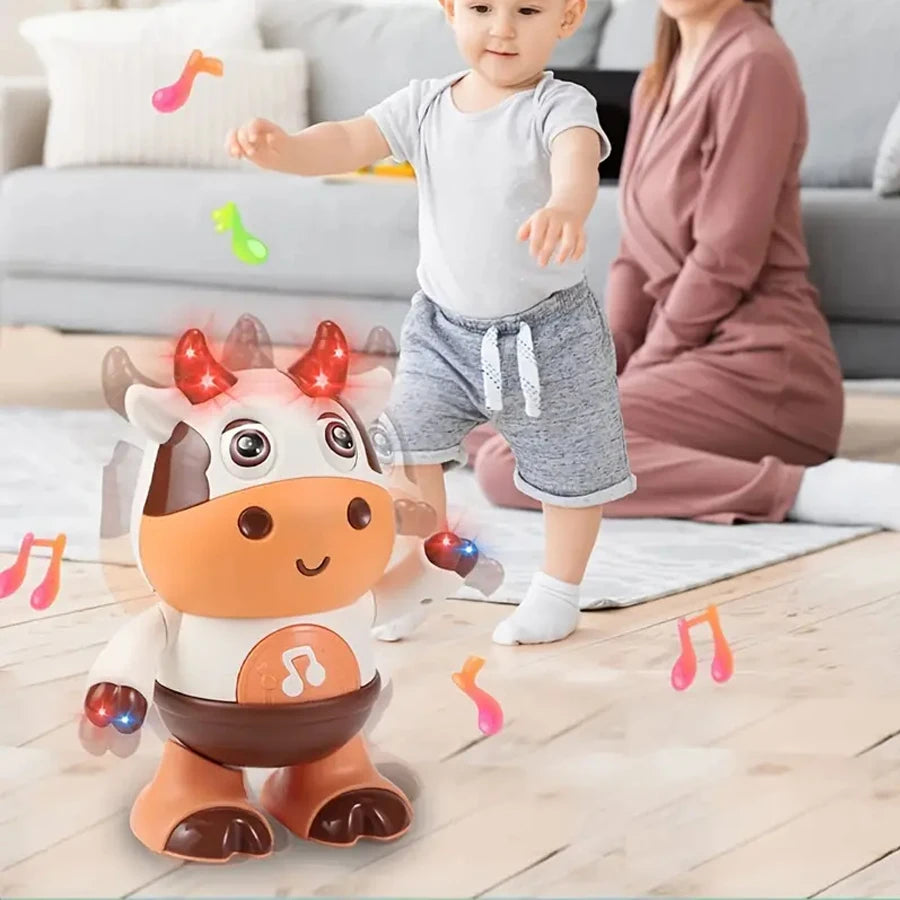 Jouet de vache dansante pour bébé, vache en peluche à musique électrique avec chansons et mouvements amusants, jouets interactifs pour bébé, mignon G de noël pour tout-petits