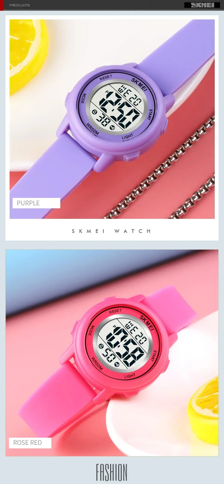 SKMEI 1721 étanche alarme enfant montres montre enfant garçons filles Sport enfants montre coloré Led enfants montres numériques