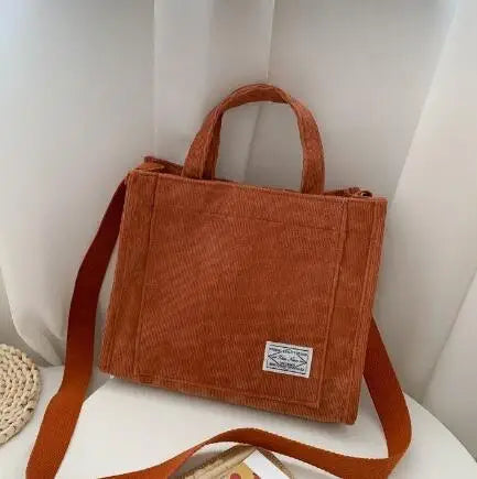 Sac à main Simple en velours côtelé pour femmes, sac à main Portable de grande capacité, tendance, petit sac carré, sacs à bandoulière simples