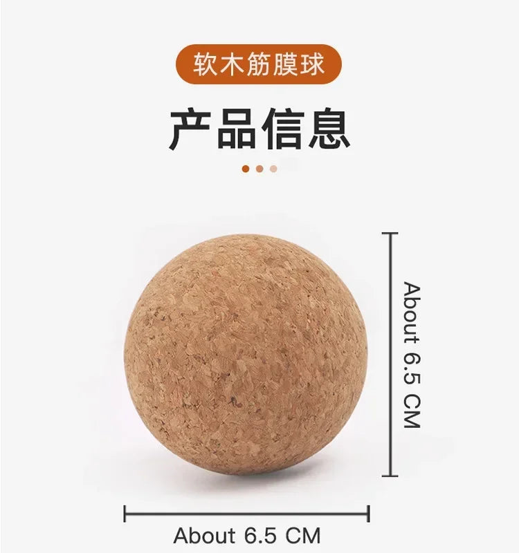 Balle de Yoga en liège, boule de Massage Fascia Ф6cm Ф7cm Ф8cm, relaxation des Muscles pour la salle de sport, le Fitness, le Pilates, la danse, outils auxiliaires, thérapie de libération