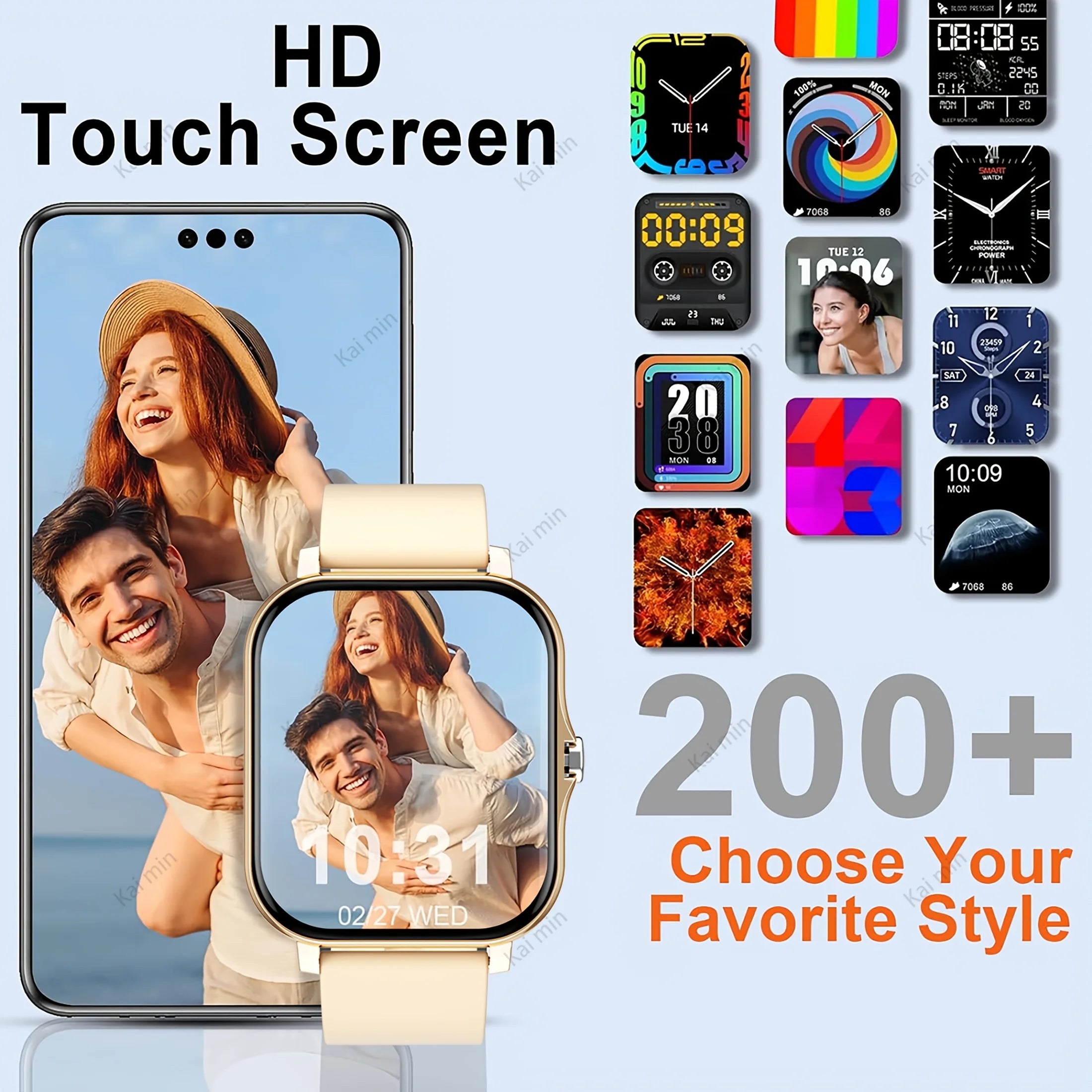 2025New mise à niveau montre intelligente pour hommes femmes 1.83 pouces écran tactile complet BT appel sport surveillance montre intelligente pour téléphone Android et IOS
