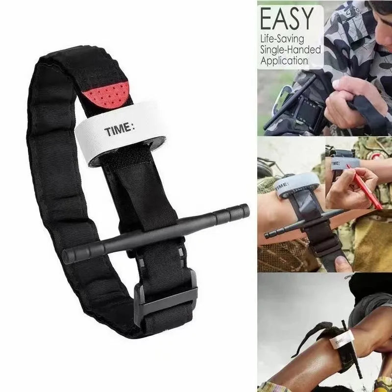 Garrot Militaire Aïen de Survie, Sangle d'Urgence Médicale Spinning, Ceinture de Traumatologie, Exploration en Plein Air