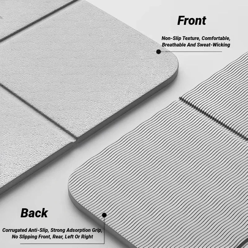Tapis de yoga pliable en TPE : tapis de fitness de voyage pliable et antidérapant double face respectueux de l'environnement pour le yoga, le pilates et les entraînements au sol