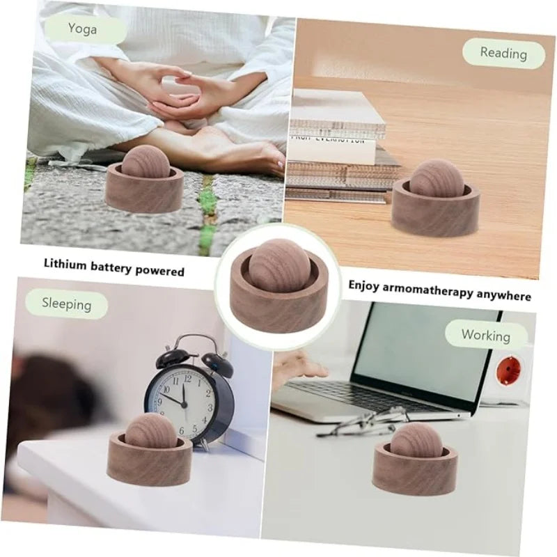 Diffuseur d'huiles essentielles de voiture en bois, ensemble rond d'huiles essentielles d'aromathérapie en bois pour maison, bureau, chambre à coucher, voiture