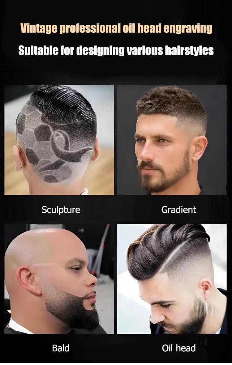 Tondeuse à cheveux professionnelle Machine de coupe de cheveux barbier tondeuse à cheveux Rechargeable tondeuse à cheveux en métal pour hommes