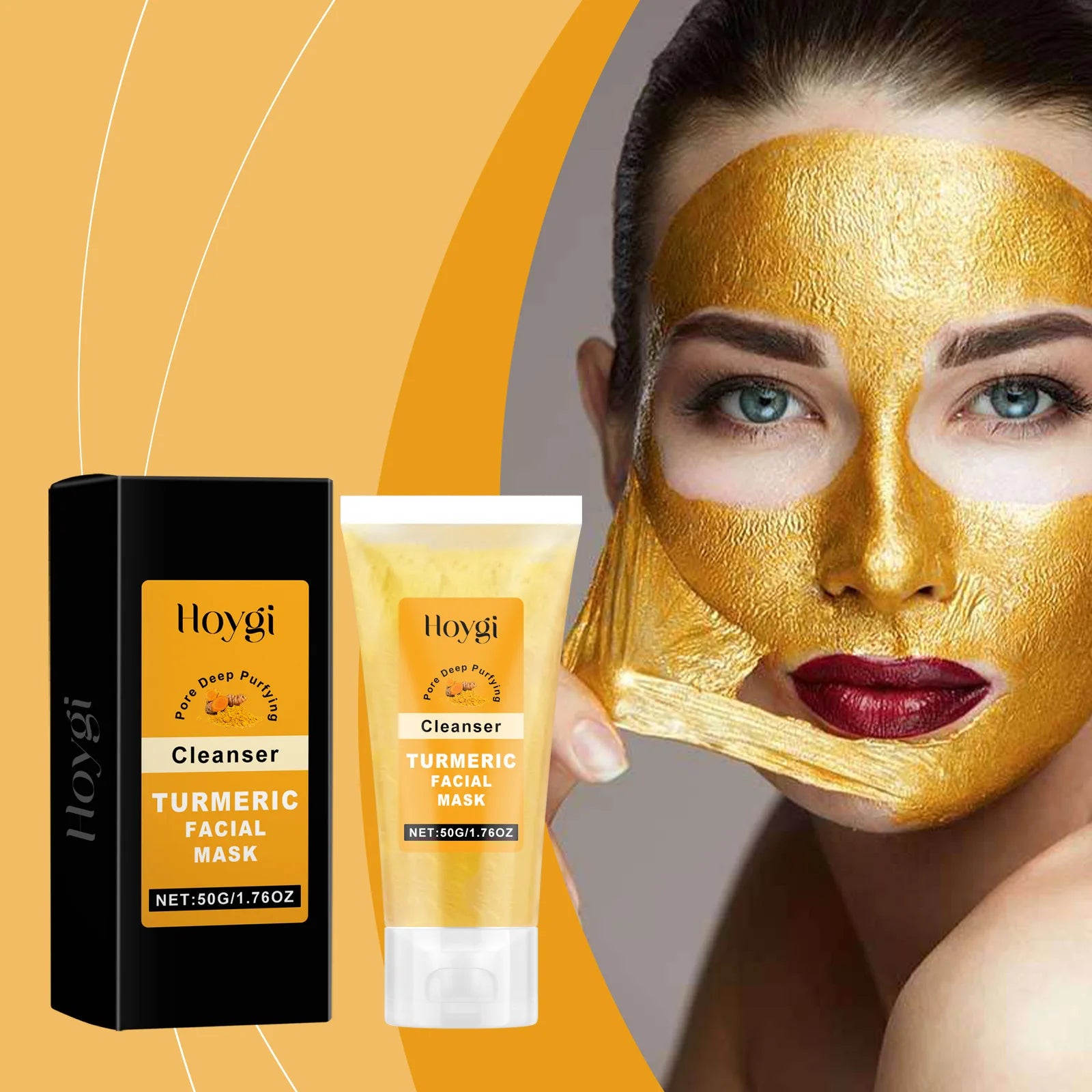 Nettoyant au curcuma, contrôle de l'huile, élimination des taches foncées, Anti-acné, nettoyage en profondeur, rétrécissement des pores, crème hydratante à la vitamine C
