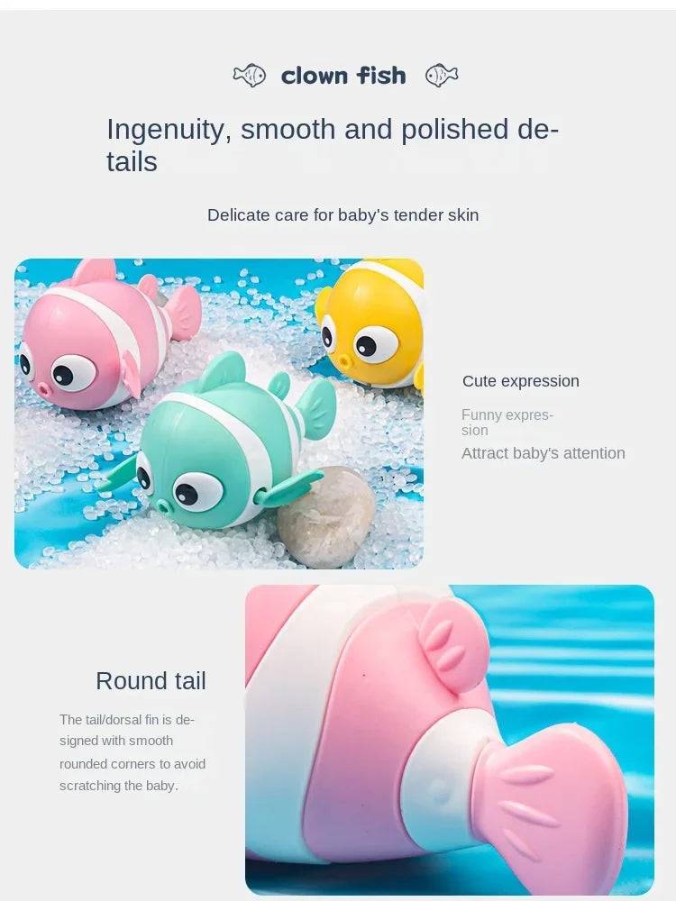 Jouets de Bain pour Bébé, Poisson de Natation Mignon, Animal de Dessin Animé Flottant, Jeu d'Eau Classique, pour les Tout-Petits, Tendance