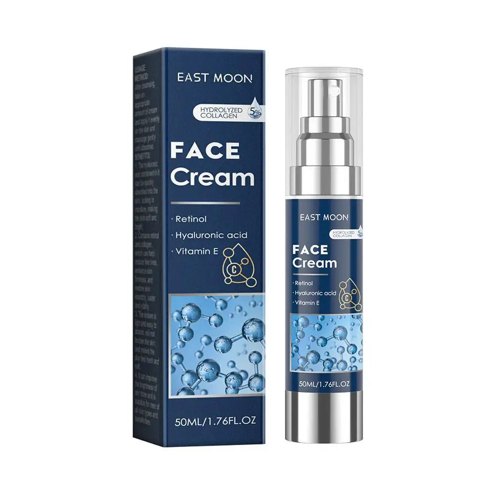 Crème hydratante pour le visage 6 en 1 pour hommes, 50ml, revitalisante, soins pour la peau, particules, avec collagène, Anti-vieillissement et rides