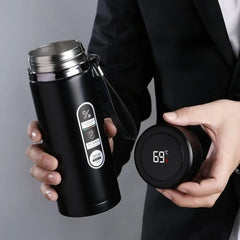 1000ml Metal ThermosCup, Smart Temperature Display, Leak-Proof Stainless Steel Thermos Mug, Suitable for Home/Office/Outdoor Use