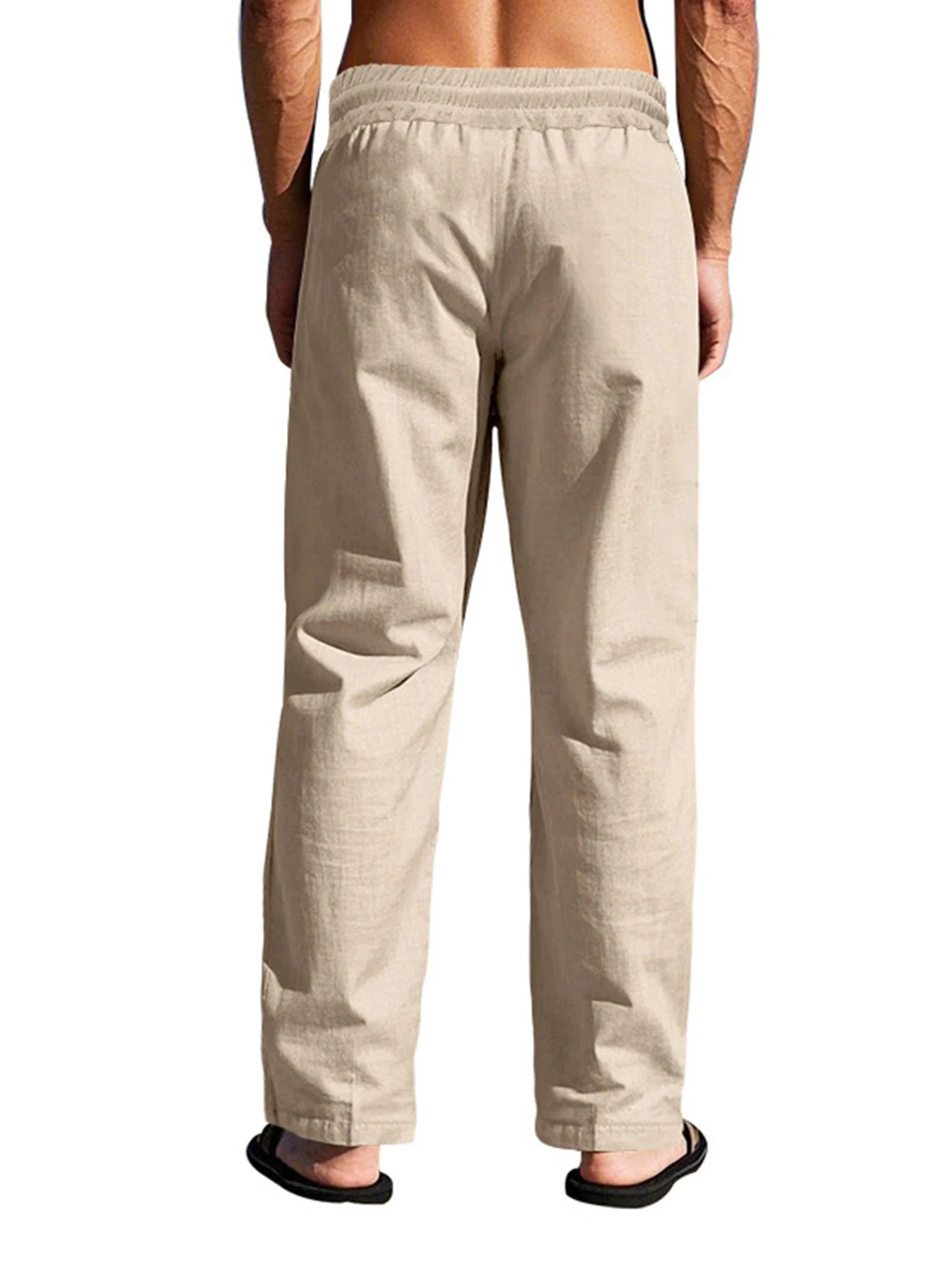 Pantalon décontracté homme 2025 printemps/été nouveau homme grande taille blanc pantalon droit solide plage noir Fitness pantalon S-XXXL