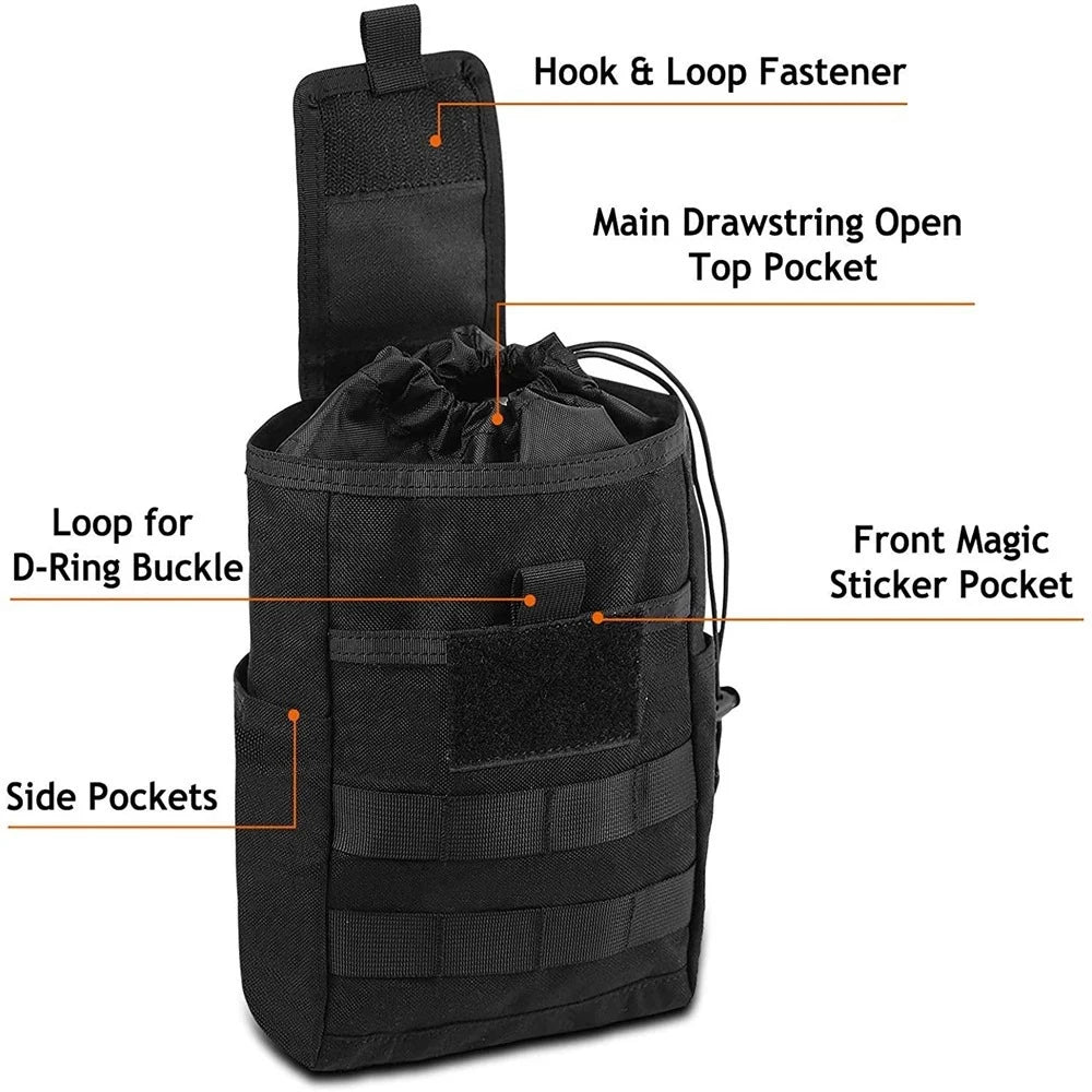 Pochette de décharge pliable Molle, sac de taille de recyclage, sacs utilitaires de chasse pour Sport de plein air, accessoire d'outil EDC, sac de récupération pliable