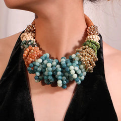 Collier de perles individuel exagéré pour femmes et filles, bijoux Vintage tendance pour fête de mariage