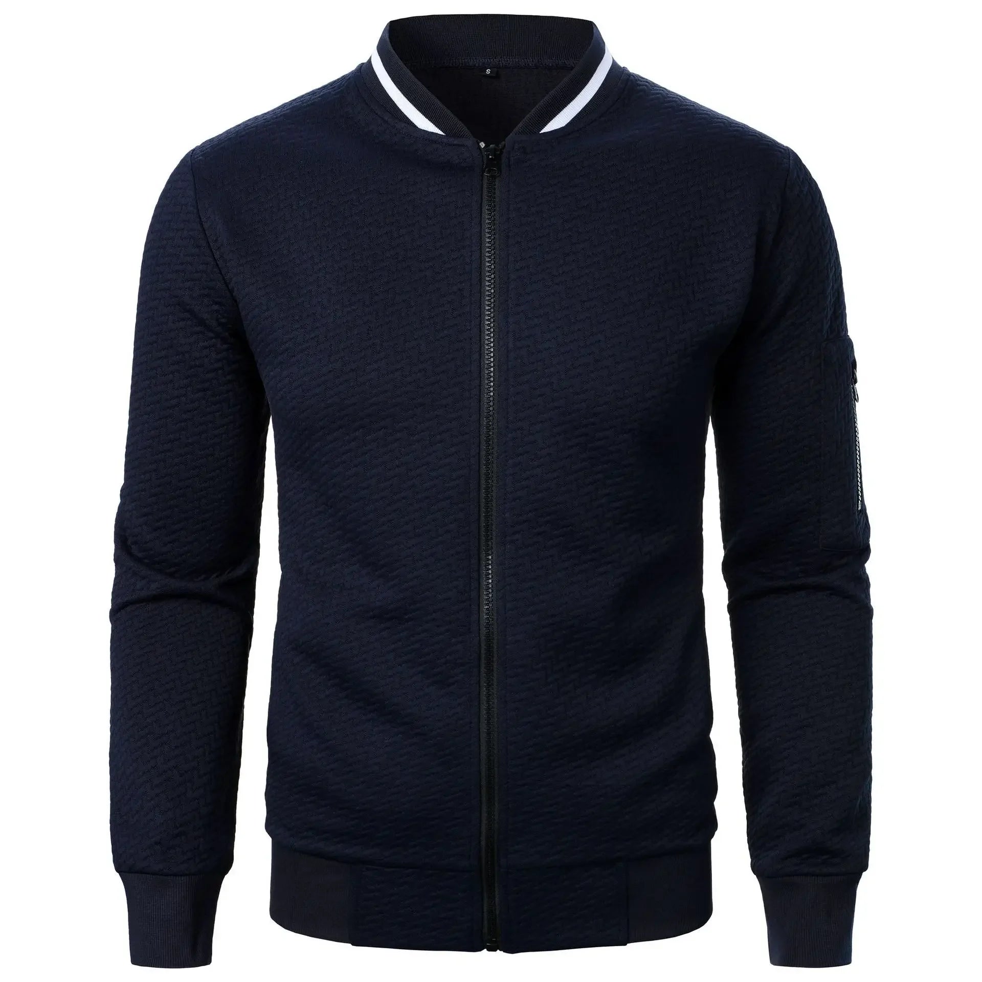 Veste de Baseball pour hommes, Streetwear, nouvelle mode d'automne, vestes décontractées de couleur unie pour hommes, manteau en tissu Jacquard pour hommes