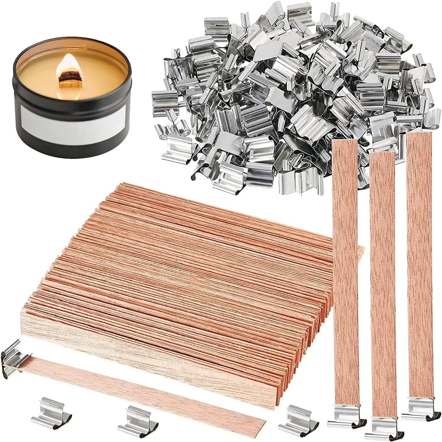 Bougie en cire de soja faite à la main, mèche en bois, bricolage, bougie d'aromathérapie, mèche à Induction unique, bougie en cire de paraffine, Guide d'artisanat