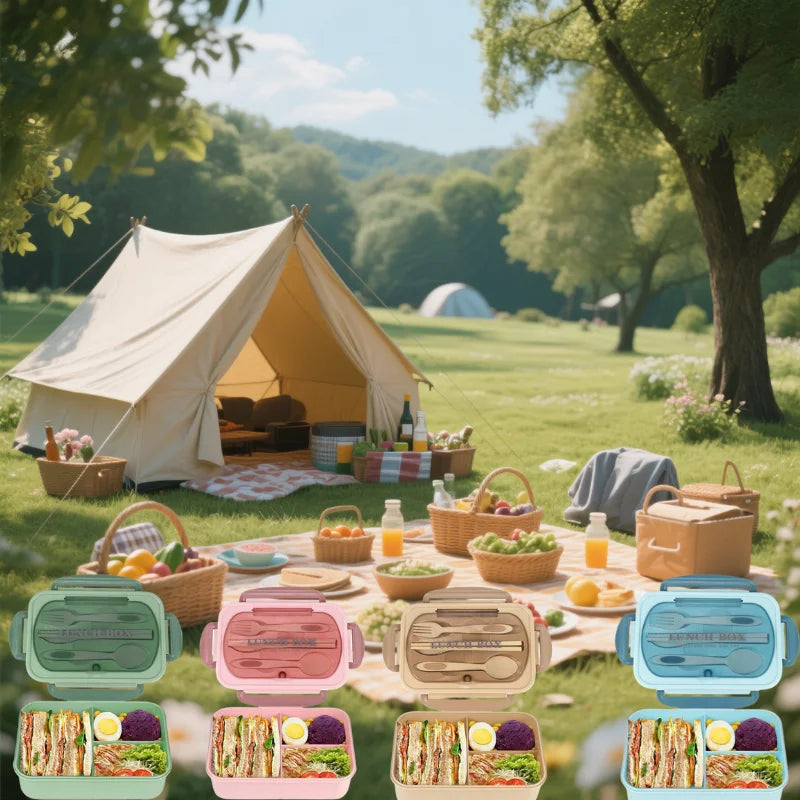 Boîte à Bento pour adultes, conteneurs pour adultes, hommes et femmes avec 3 compartiments, récipient alimentaire pour la rentrée scolaire
