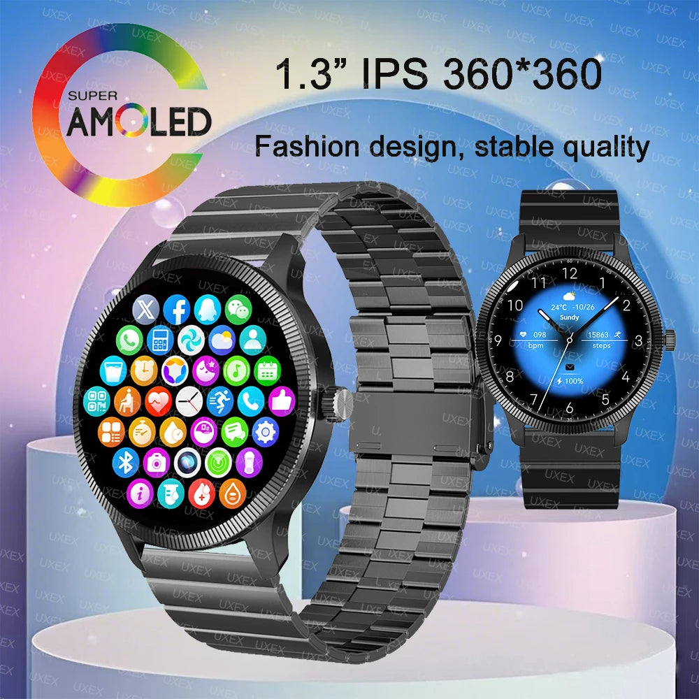 2025 nouvelle montre intelligente d'affaires hommes 1.3 HD 360*360 AMOLED traqueur de santé offres de photos personnalisées aujourd'hui cadeau Assistant vocal montre mâle