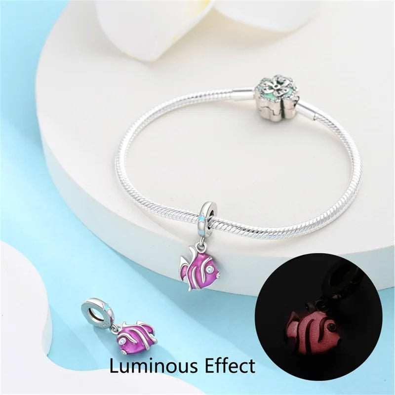 Pendentif de Collection d'écologie marine en argent Sterling 925, mignon, méduse, hippocampe, baleine et tortue, bijoux fins, cadeau de fête sur la plage