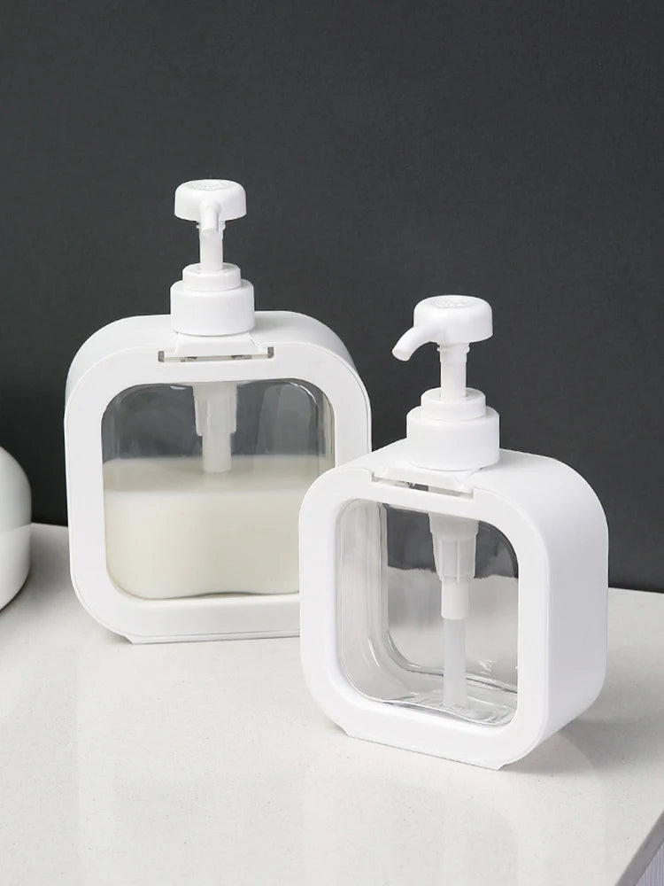 Bouteille distributrice de savon de grande capacité, bouteille de presse en plastique transparent et visible, adaptée aux voyages, à la cuisine, à la salle de bain