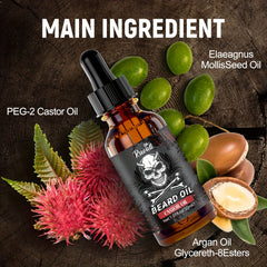 Huile essentielle de barbe riche en huile de ricin, croissance de la barbe et toilettage adoucir nourrir soin de la barbe rouleau longueur d'aiguille inférieure à 0,25 mm