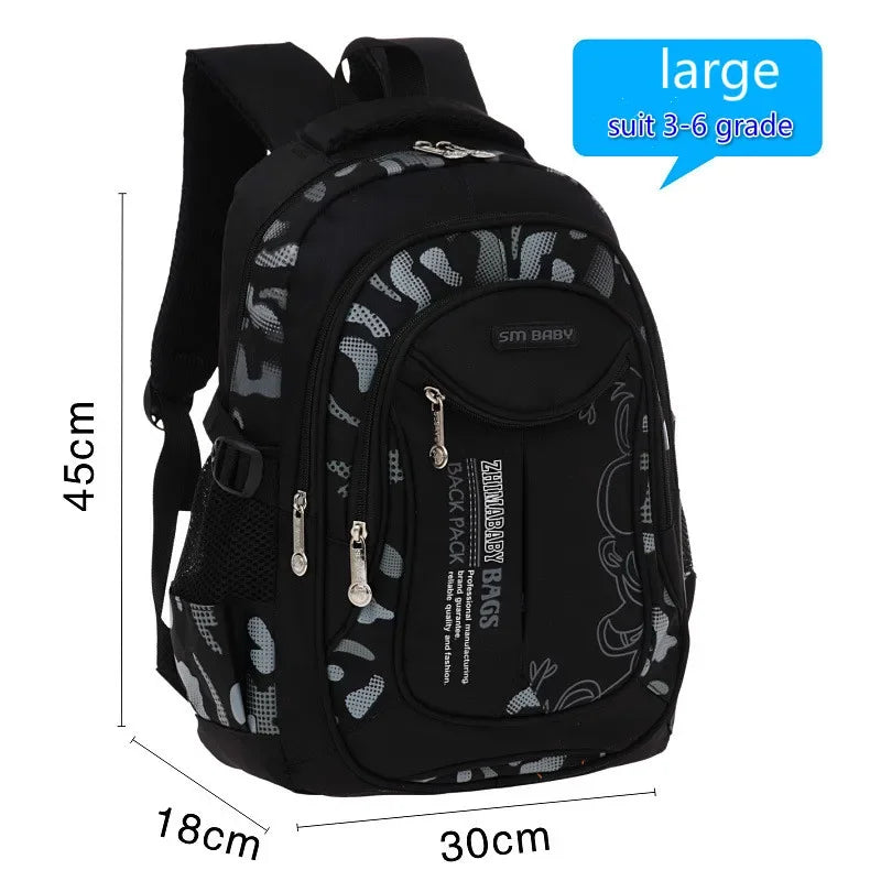 SR-Sac à Dos d'École Primaire Étanche pour Garçon, Cartable de Livres, Orth4WD