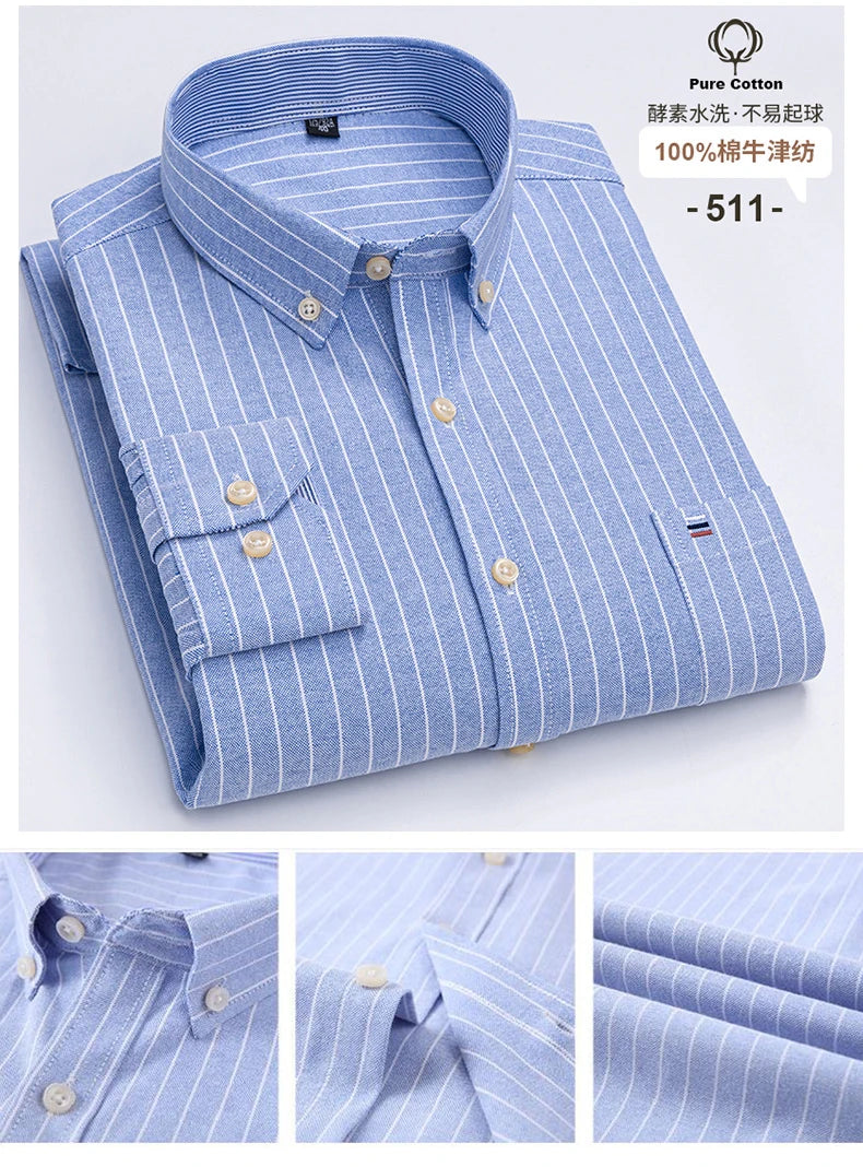 2024 mode hommes travail affaires marque Chemise hommes Plaid coton tenue décontractée chemises coupe ajustée à manches longues boutonné Chemise Homme