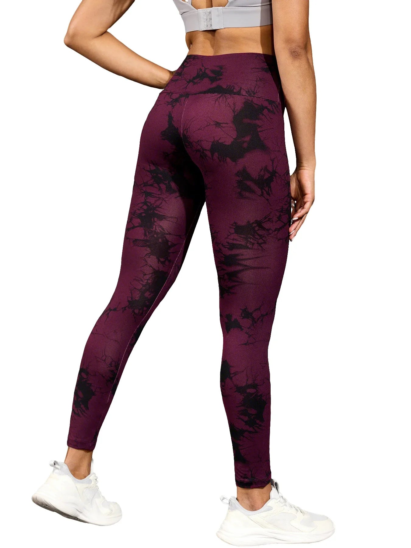 Leggings de teinture par nouage taille haute pour femmes, collants d'athlétisme, de Yoga, de course, de gymnastique, non transparents, Push Up, Fitness