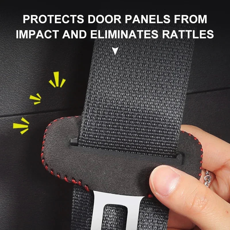 Boucle de ceinture de sécurité de voiture, Clip de protection, couverture intérieure avant et arrière, ceinture de sécurité automobile, Bulckle, Clips en cuir, accessoire