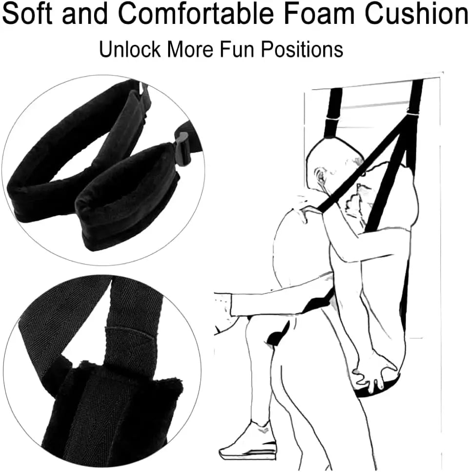 Door swing, sex toys for couples, BDSM play, adjustable straps, open leg spreader for women, adult sex game products