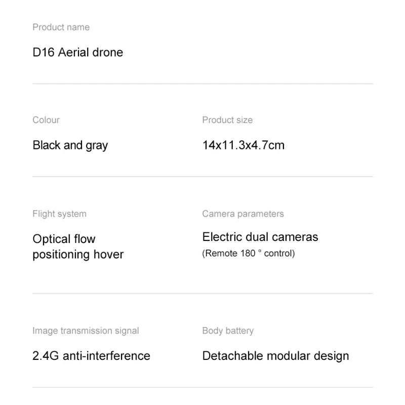 Xiaomi D16 Drone 8K HD double caméra réglable électriquement débit optique évitement d'obstacles quadrirotor télécommandé 15000M