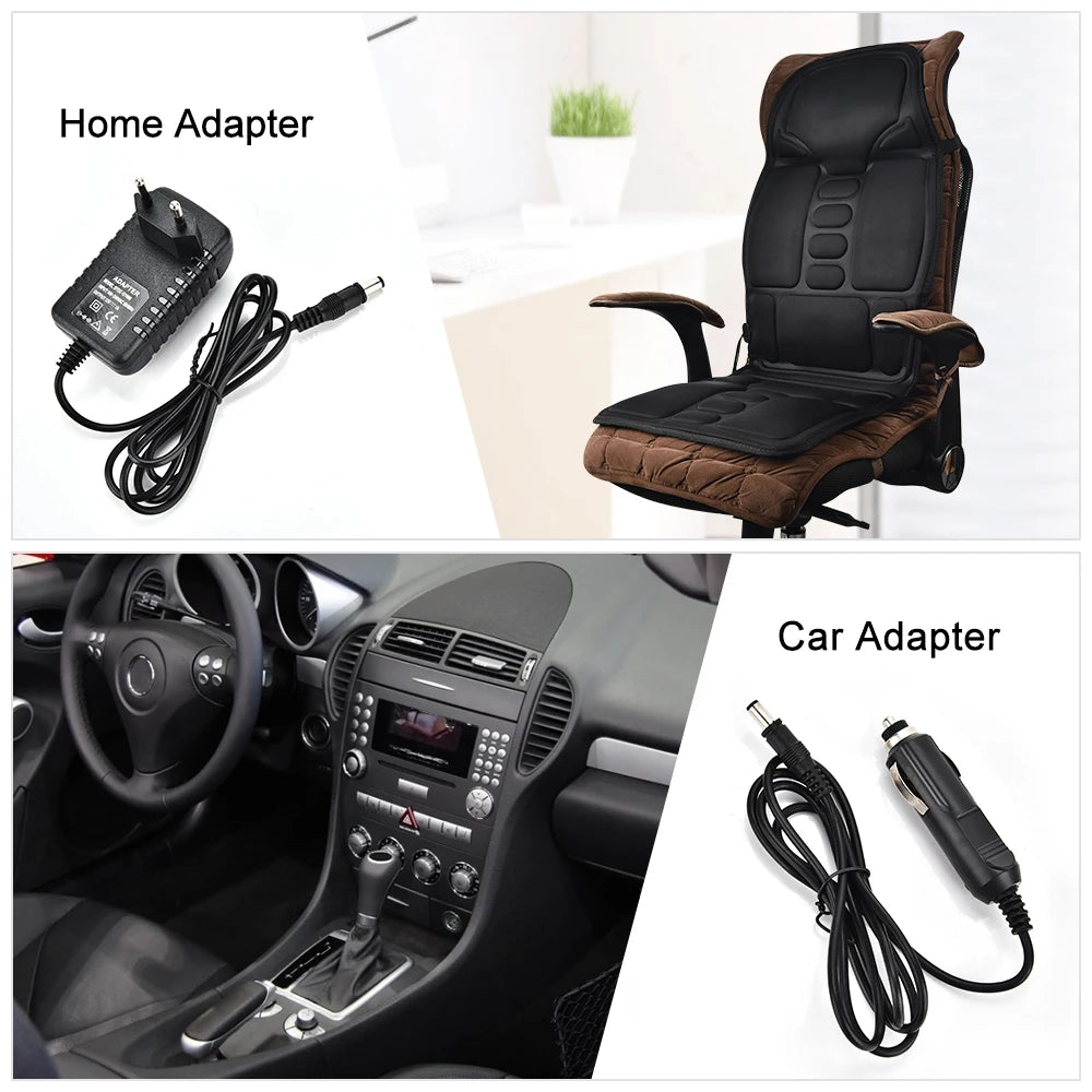 Masseur de dos électrique infrarouge, chaise de Massage complète du corps, coussin chauffant, vibrateur, voiture, maison, bureau, matelas lombaire pour le cou, tapis de chaise