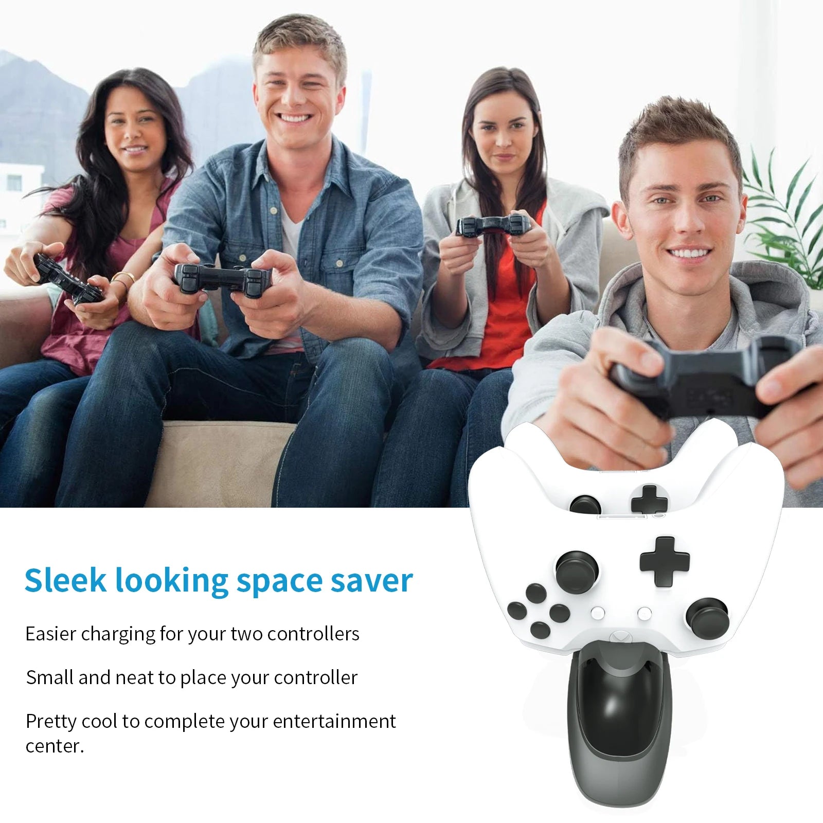 Station de chargeur de contrôleur avec 2 batteries rechargeables de 3600 mWh pour Xbox One/Series X | Contrôleur S, double station de charge pour