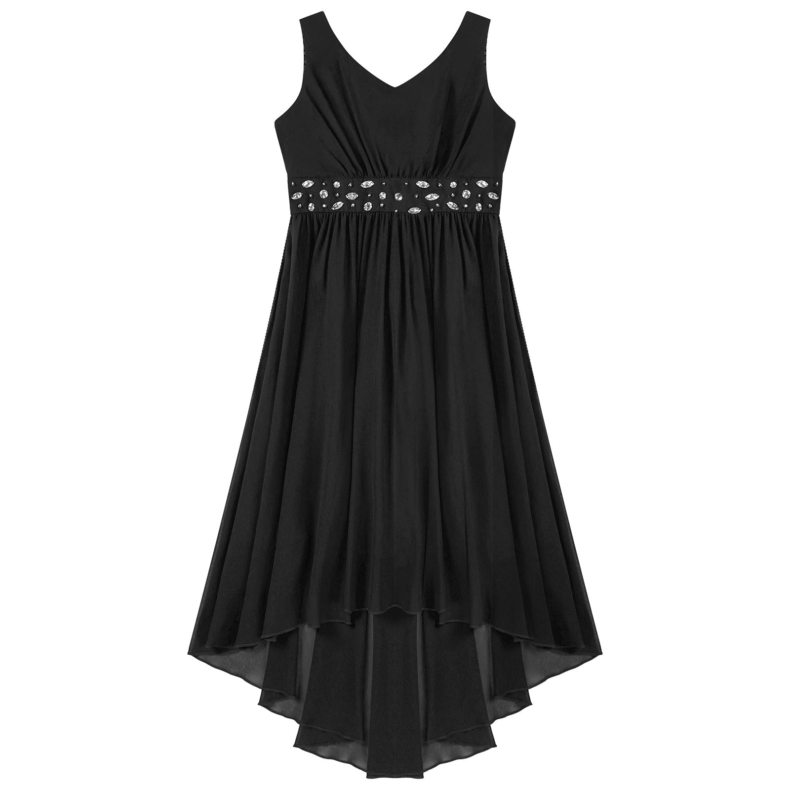 Robe perlée pour filles, élégante, brillante, rose, pour adolescentes, pour cérémonie de première Communion, ourlet Hi-Lo, fleur de demoiselle d'honneur