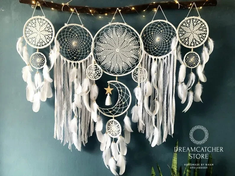 5-piece/set Boho dreamcatcher home decor macrame dreamcatcher wall hangings moon Ramadan dreamcatcher children's nursery ornament