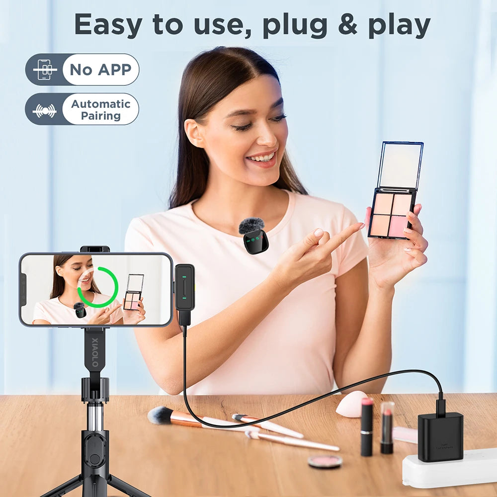 Mini Microphone sans fil professionnel avec étui de chargement de tiroir pour iPhone Android double Microphone Lavalier pour l'enregistrement vidéo