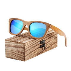 Lunettes de soleil en bambou pour hommes et femmes, rétro Vintage, en bois, verres polarisés à revêtement miroir