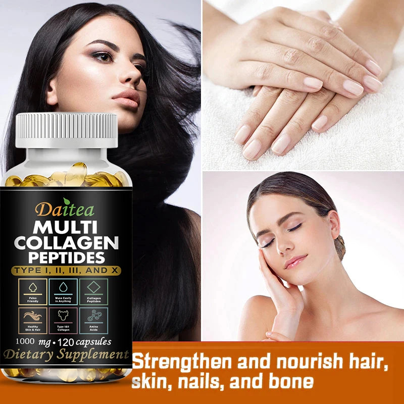 Supplément de peptide multi-collagène, prend en charge la santé cardiovasculaire, Digestive et Gut, promeut la santé des cheveux, de la peau et N64.