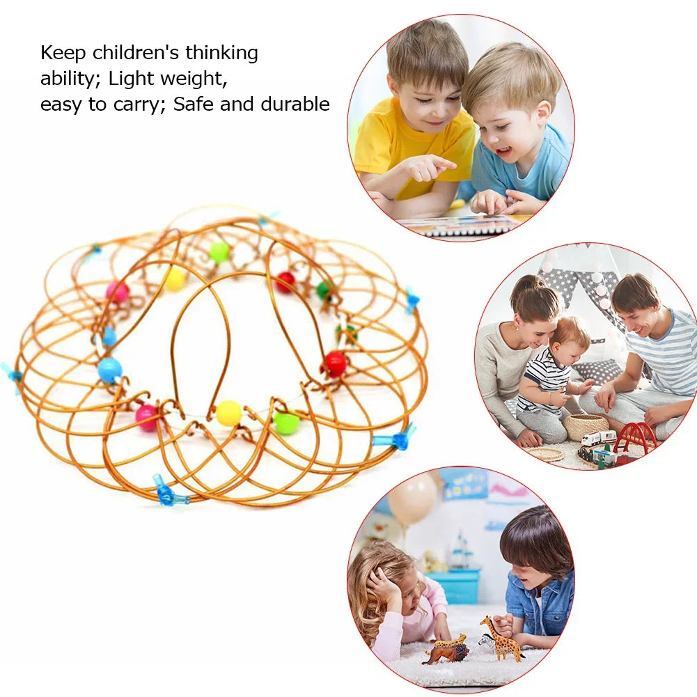 Jouets éducatifs Fidget pour enfants et adultes, panier de fleurs de décompression Mandala et anneau en acier, cadeau sensoriel d'halloween et de noël