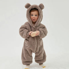 2025 combinaisons chaudes à capuche en polaire pour bébé automne hiver à manches longues barboteuses pour bébé nouveau-né garçon fille Homewear pyjamas