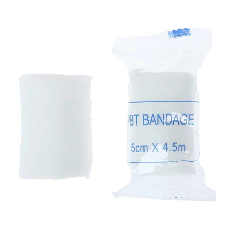 10 rouleaux/lot 5cm x 4.5m PBT pansement élastique trousse de premiers soins rouleau de gaze pansement