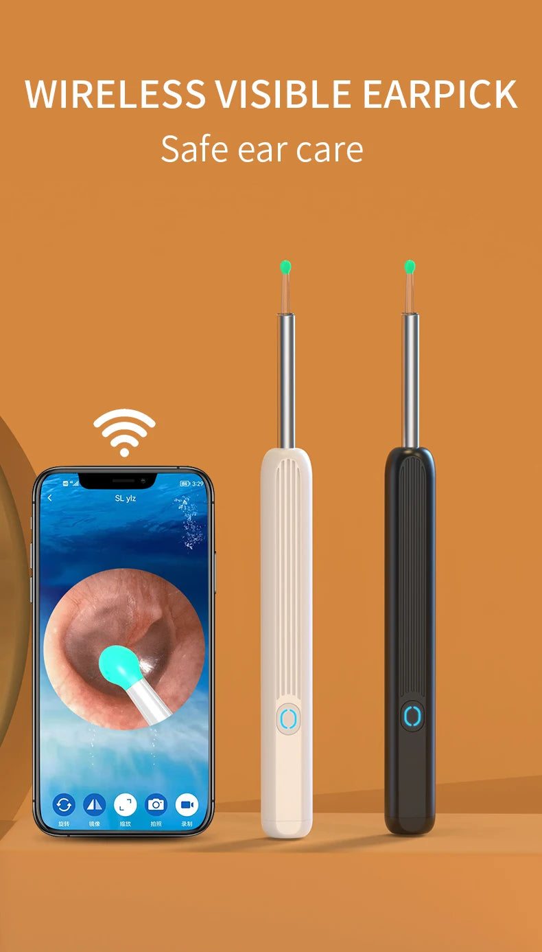 NE3 nettoyeur d'oreilles outil de retrait de cire d'oreille de haute précision avec caméra LED Otoscope sans fil Kit de nettoyage d'oreille intelligent meilleur cadeau