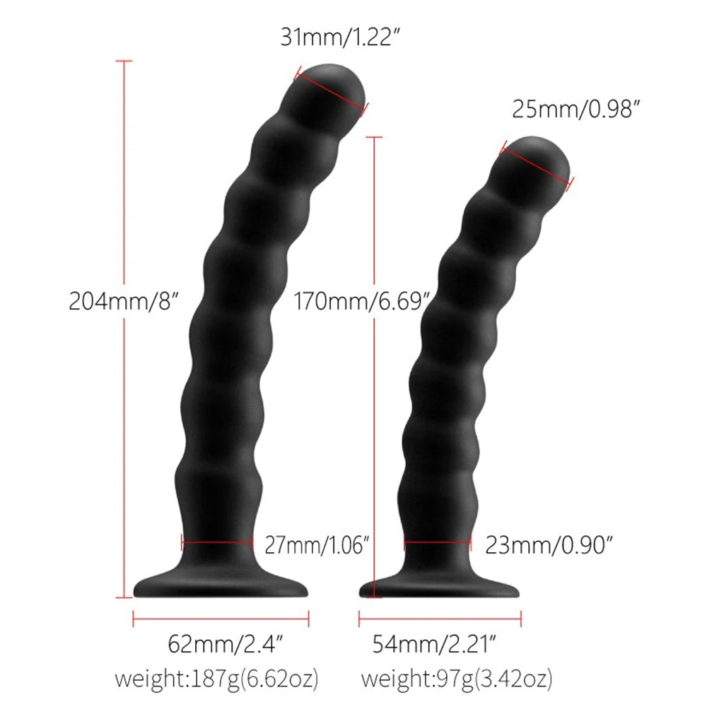 Sex toys for men and women, anal plug, prostate massager, sex products, vaginal stimulator with strong suction cup, silicone bead dildo