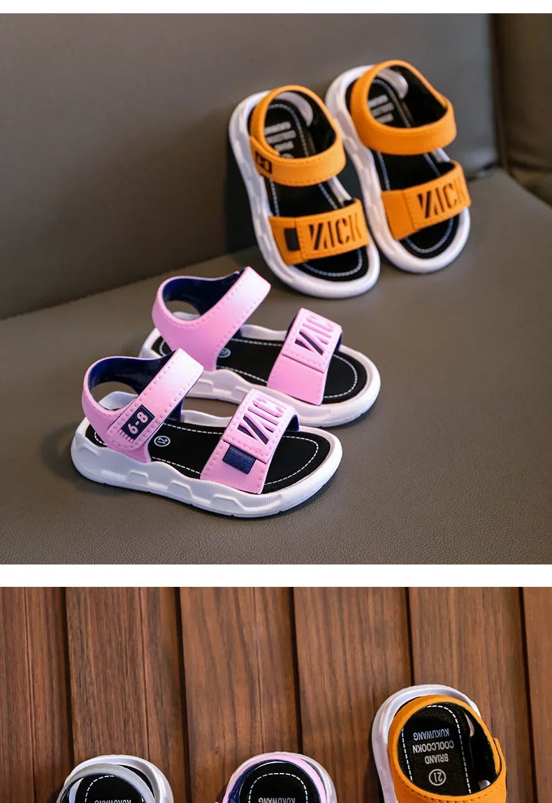Sandales pour enfants étudiants chaussures antidérapantes simples généreux garçons filles sandales porter et hors facile fond souple enfants chaussures décontractées
