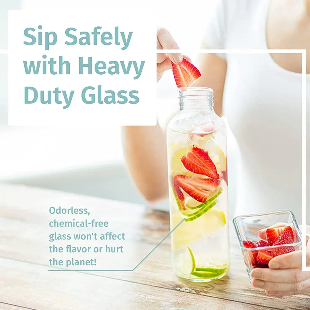 Bouteille d'eau en verre de 280ml/360ml/550ml, bouteille de Sport résistante aux hautes températures avec sac de protection, bouteille de boisson de voyage sans BPA
