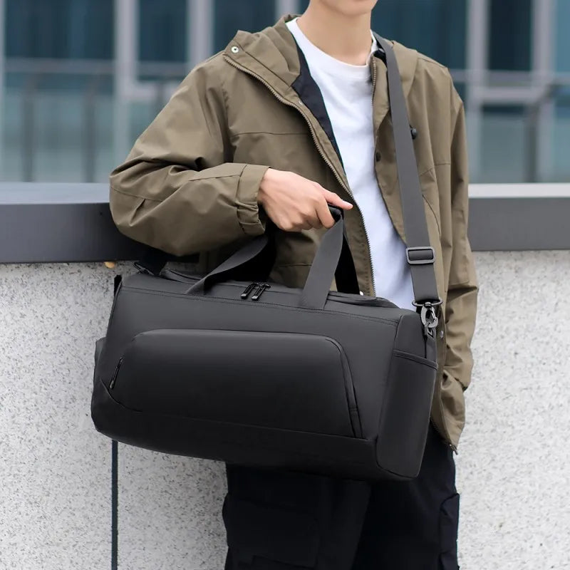 Sac de sport, sac à main de grande capacité, sac polochon de voyage portable, multi-compartiments avec rangement de chaussures, parfait pour les vacances, la salle de sport