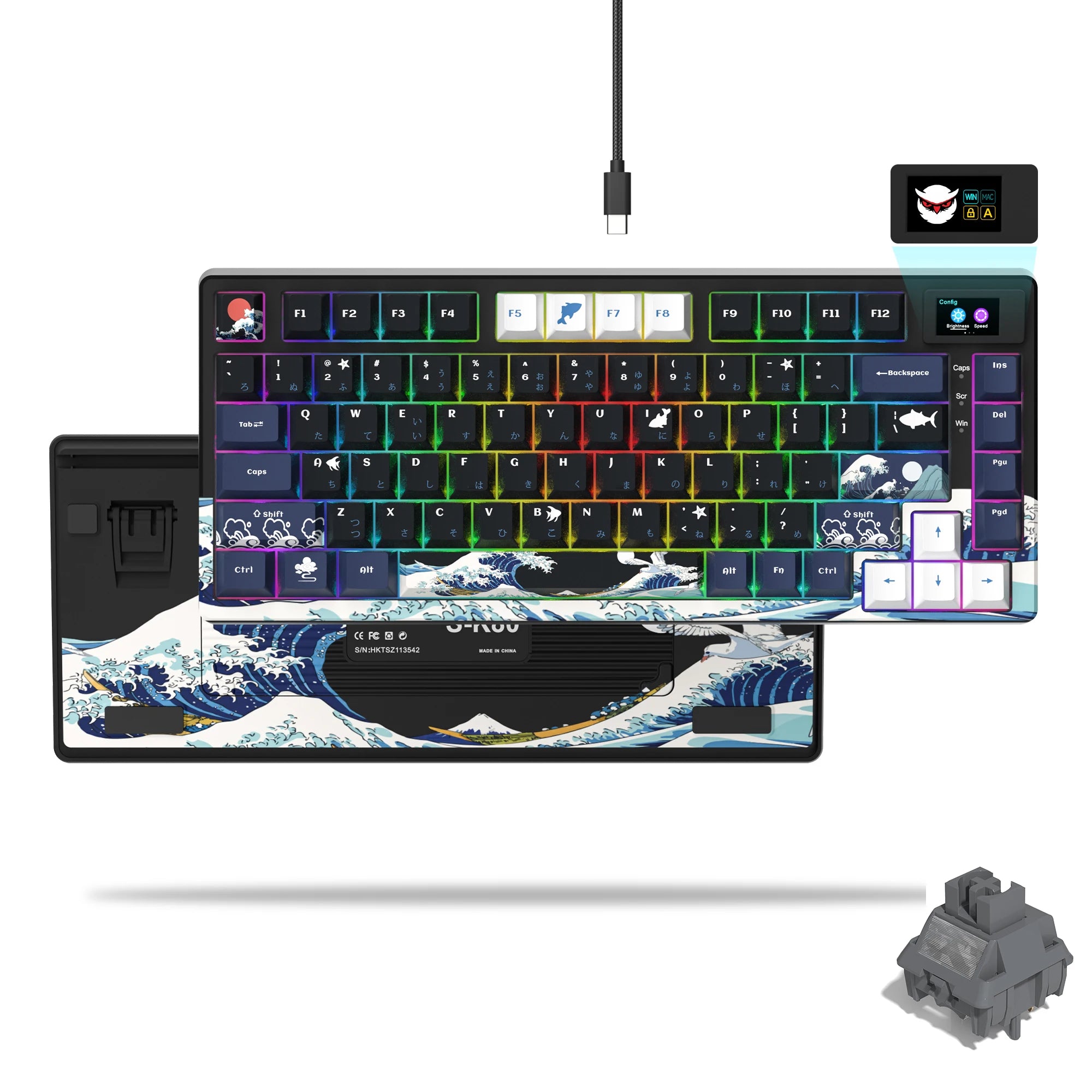 Womier S-K80 75% clavier avec écran OLED couleur clavier de jeu mécanique échange à chaud clavier joint montage rvb clavier personnalisé