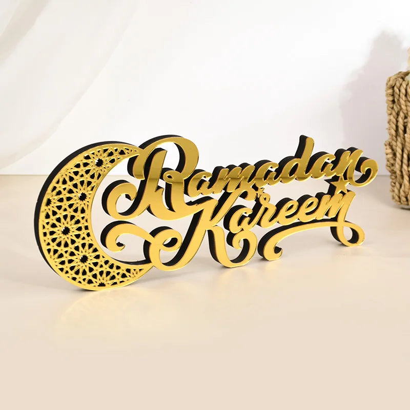 Ornement acrylique du Ramadan Mubarak 2025 Eid Mubarak Ramadan Kareem, décoration pour la maison, décor de fête musulmane islamique, cadeau Eid Al Adha