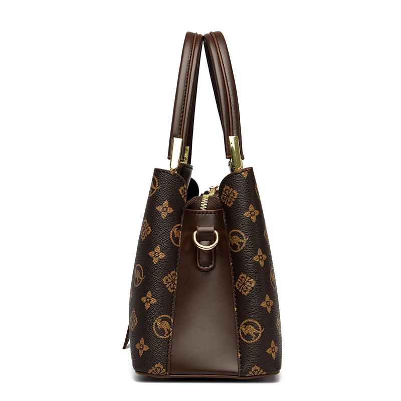 Sac à main de luxe imprimé grande capacité en cuir souple pour femmes, sac à bandoulière de loisirs de styliste pour dames