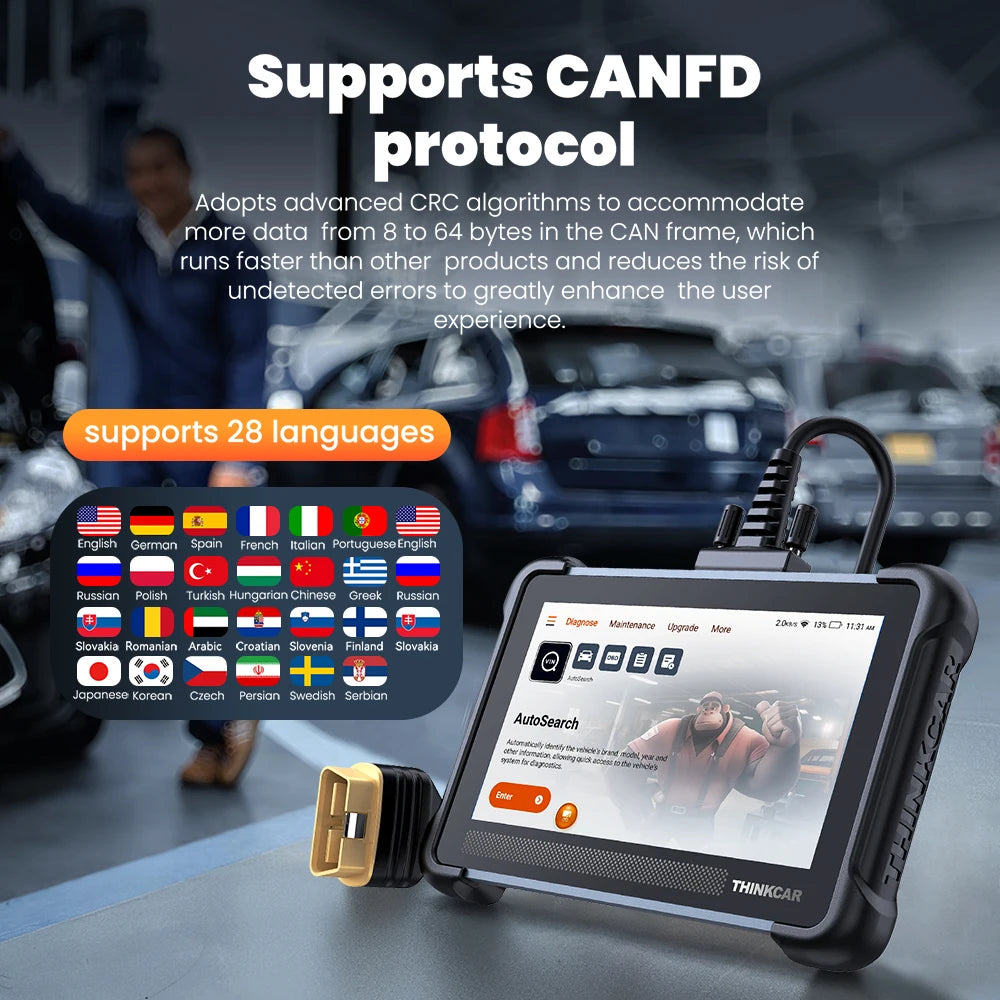 THINKCAR THINKSCAN 672 Car Diagnostic Tools CANFD 28 Resets IMMO DPF Full System Free Lifetime TCM ABS Scan OBD2 Auto Scanner